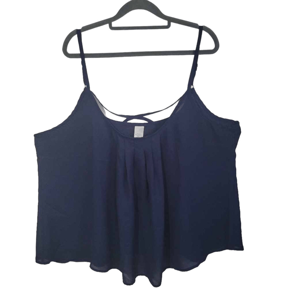 Blue Tank Top Thin Strap 3XL Plus Size